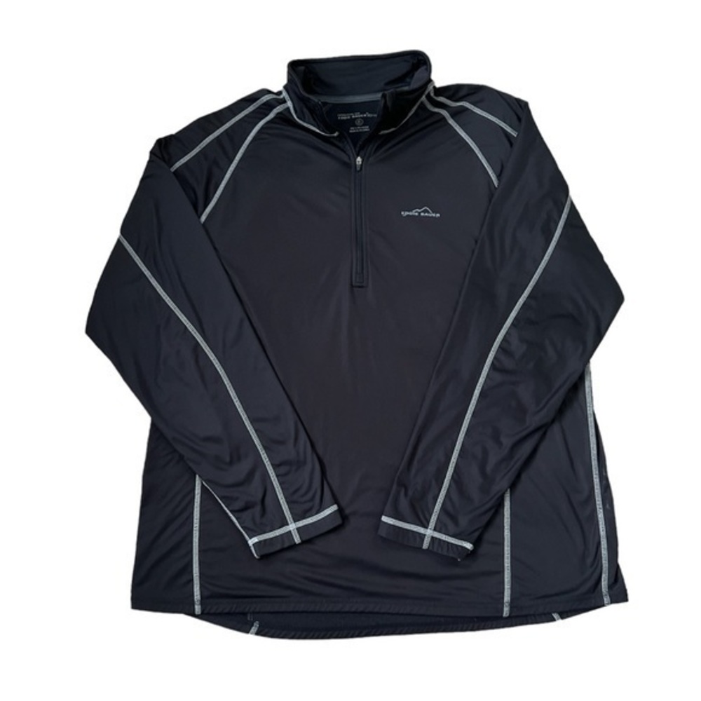 Eddie Bauer Men's Black Lightweight Pullover Quarter Zip Top Sz. XL‎ Tall